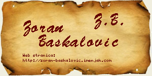 Zoran Baškalović vizit kartica